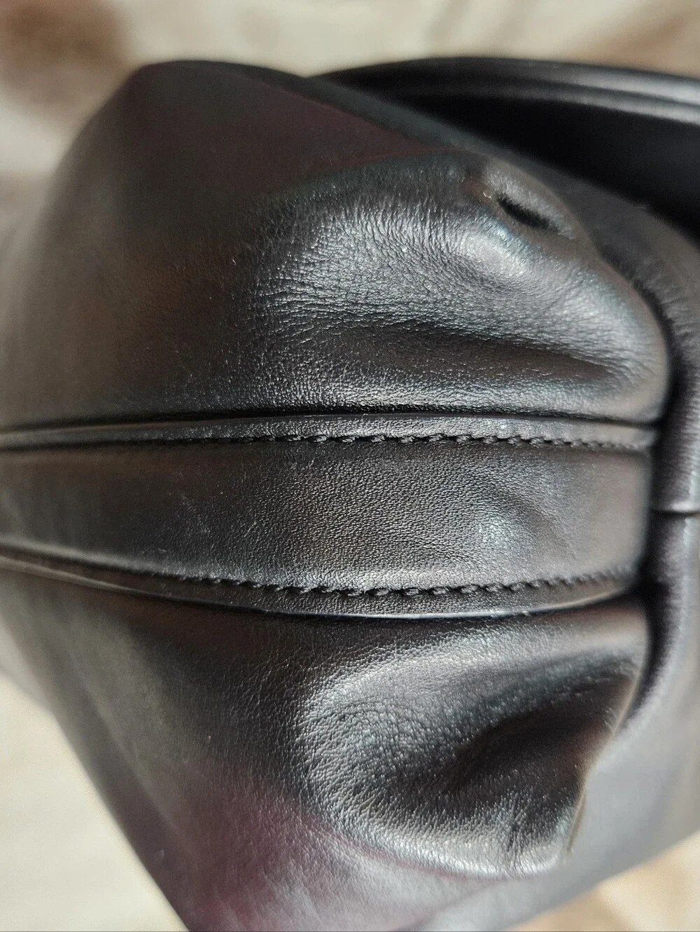 2011 Louis Quatorze Black Leather Top-Handle Shoulder Bag